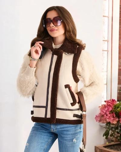 Royalfashion Women's vest with fur