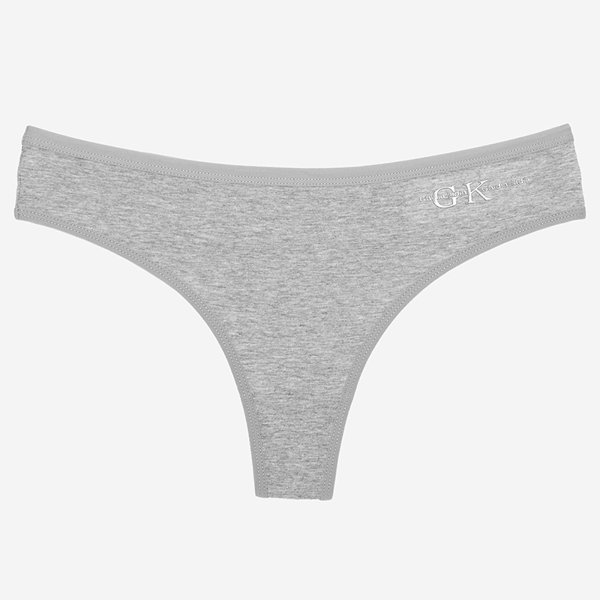 Gray women's cotton thong - Underwear