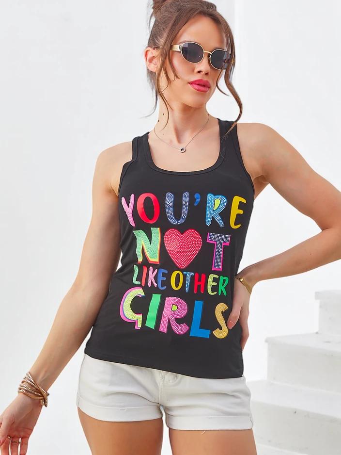 Royalfashion Naiste puuvillane top rihmadega ja ainulaadsete trükistega