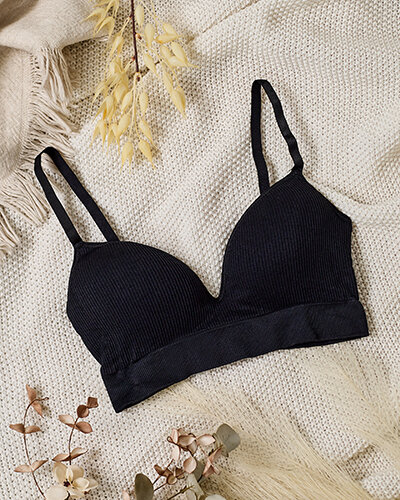 Royalfashion Women's ribbed bra