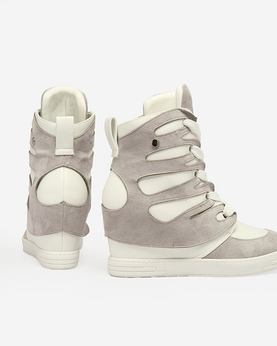 Royalfashion Grey women's sporty boots on a Pamstinsa heel