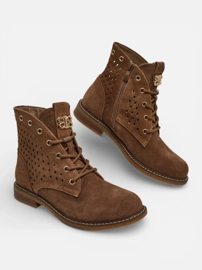 Women's Openwork Ankle Boots made of Natural Leather Aurelias
