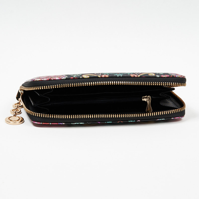 Suur must lillemustriga naiste rahakott - Aksessuaarid