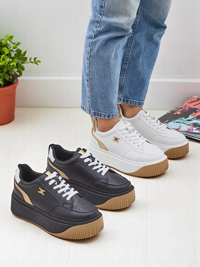 Arianna Bianco women's platform sneakers made of 5 cm ecological leather