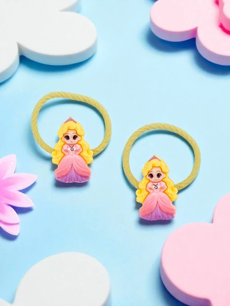 Hair elastics with a princess motif