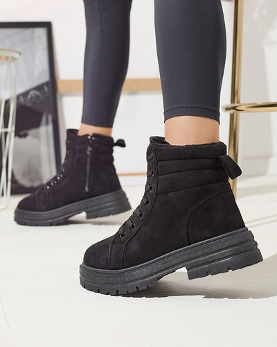 Women's insulated trapper boots in black colozre Tivica - Footwear