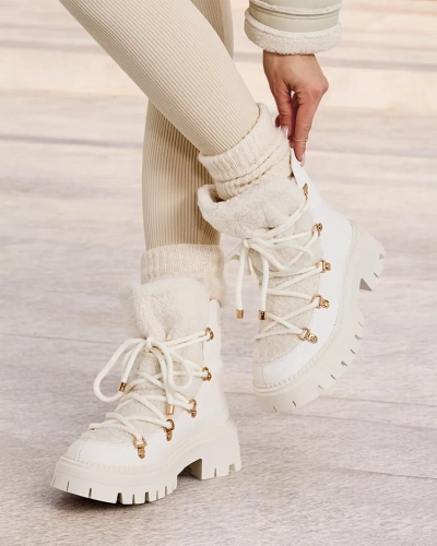 Royalfashion Lozin lace-up women's snow boots