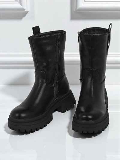 Women's High Eco-Leather Ankle Boots Scarlet Mist