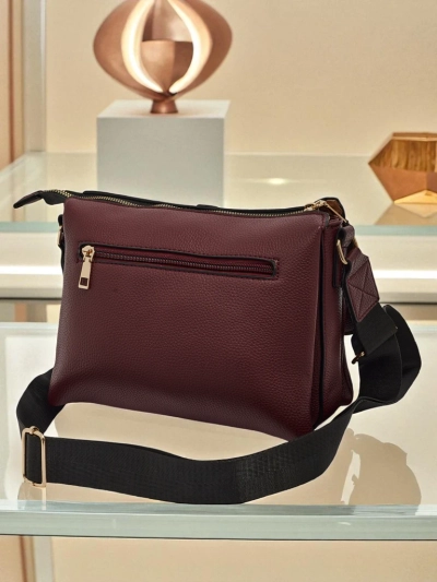 Burgundy Elena Eco-Leather Bag