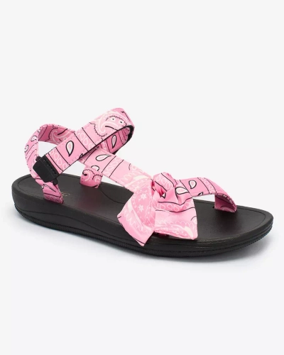 Royalfashion Pink women's sandals with bow Oyall