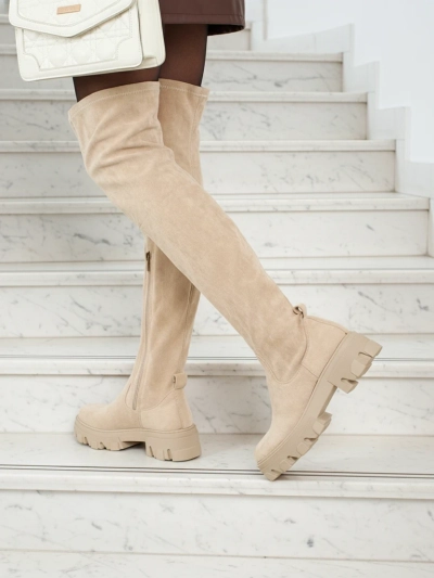 Women's over-the-knee eco-suede boots Maelin