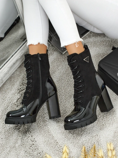 Ботильоны женские эко-замшевые на каблуке-столбике Event Bramble