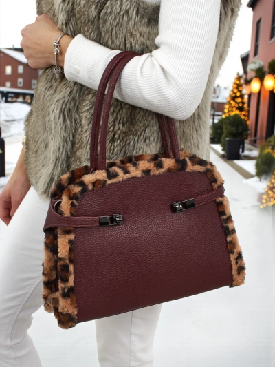 Väike naiste ökonahast panterprindiga kott Panthory