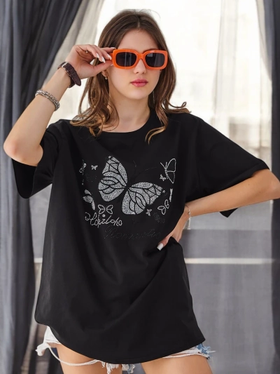 Royalfashion Женская хлопковая футболка Романтическая бабочка