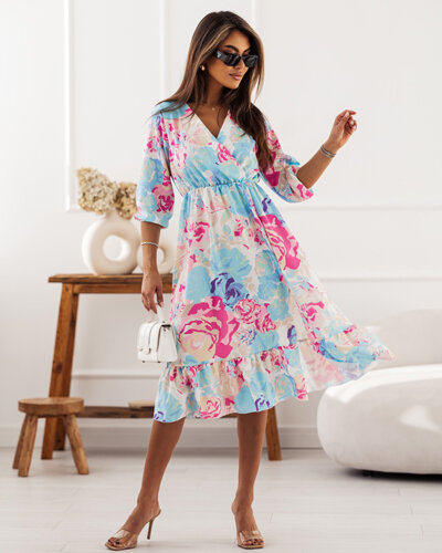 Royalfashion Женское платье-миди с оригинальным рисунком