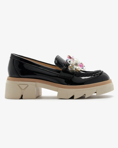 Livia Elegante - Black Luxury Flat Heel Loafers