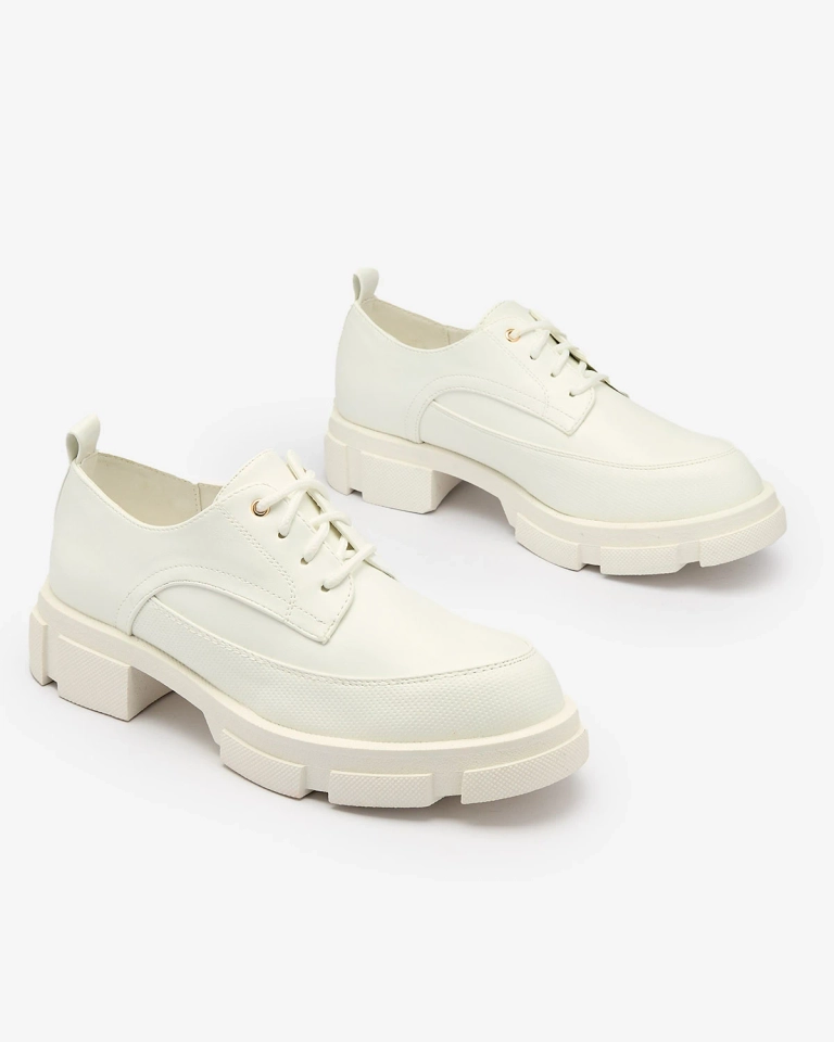 Royalfashion White Women's Solid Sole Trendy Chunky Half Shoes