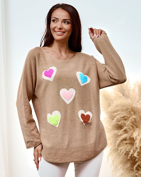 Royalfashion Thin women's sweater with hearts
