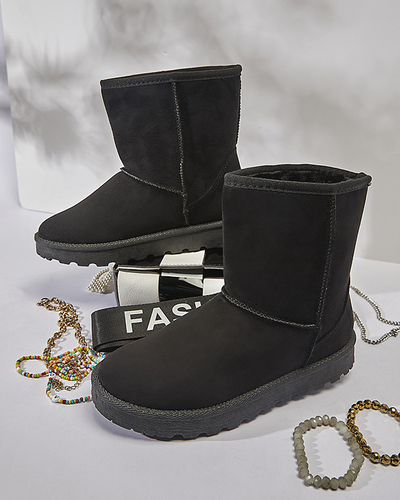 Women's insulated eco-suede snow boots in black Xetik - Footwear