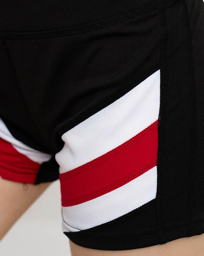 Black shorts with a colored insert- Clothing