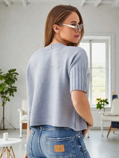 Royalfashion Women's viscose sweater with short sleeves