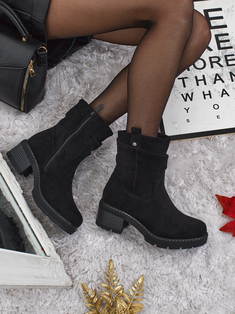 Women's high eco suede ankle boots Carmine