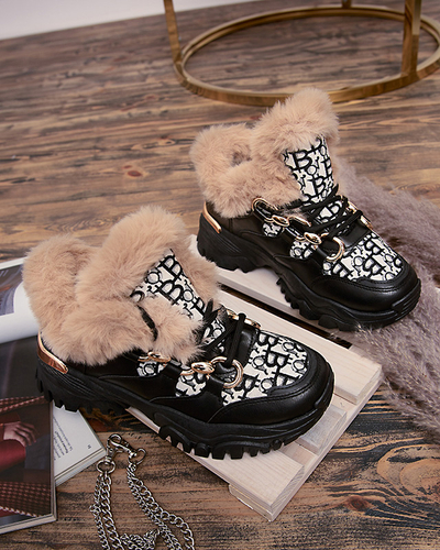 Naiste spordijalatsid karusnahaga mustad Reyma- Jalatsid