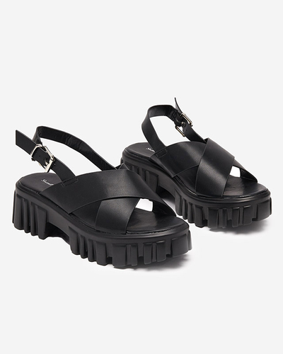 Black women's sandals on a massive Otida sole - Footwear