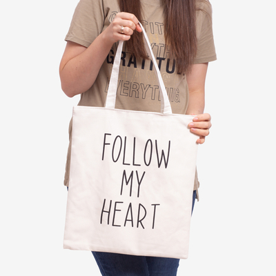 White fabric bag with an inscription - Accessories