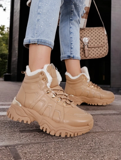 Royalfashion Women's Sneakers with Furry Lining Megigna