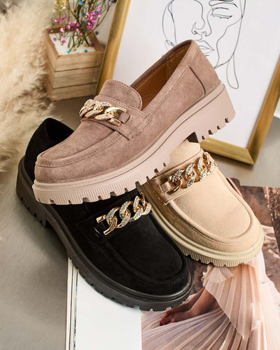 Royalfashion Naiste öko mokkasiinid mokassinad kaunistusega Lehels