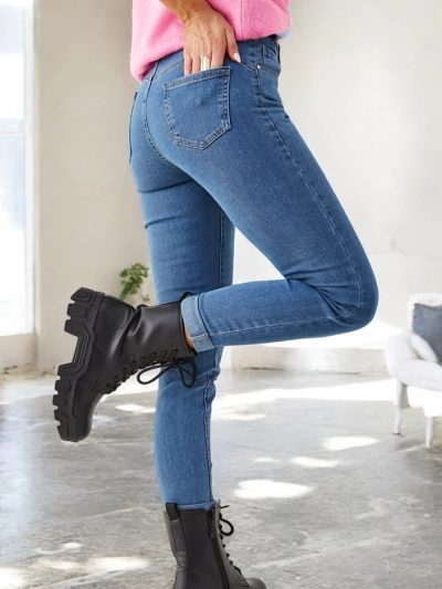 Royalfashion Women's tapered cotton jeans