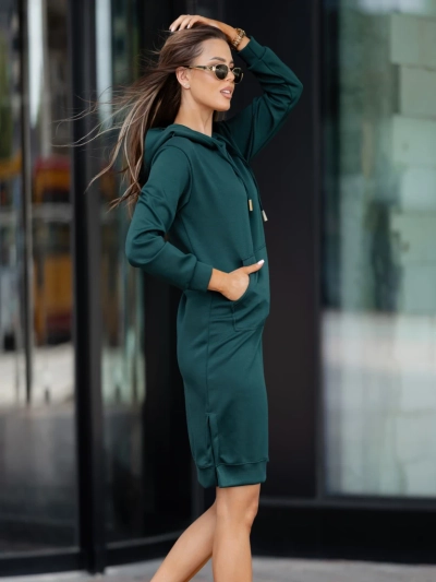 Royalfashion Вискозное спортивное платье с капюшоном