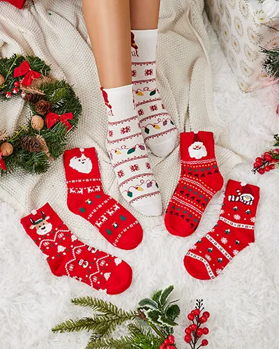 Royalfashion Women's Long Holiday Socks 5/pack