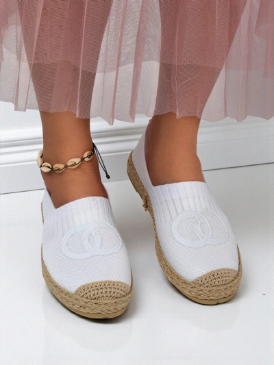 Calista Biancha naiste espadrillid – valged, madalad, öko-seemisnahast, itaalia stiil