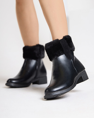 Black women's boots with fur Sabola- Footwear