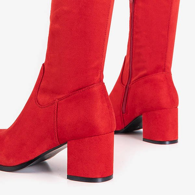 Red women's over-the-knee boots Elvina- Footwear