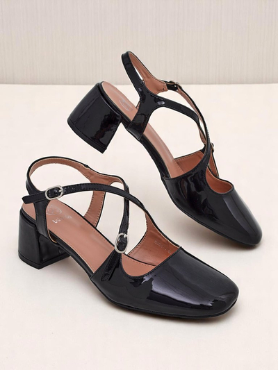 Royal Fashion Women's Lolita Low-Heeled Pumps with Decorative Straps