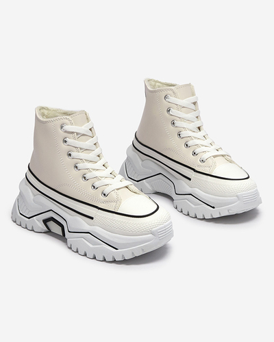 Naiste kreemjad isoleeritud platvormiga spordijalatsid a'la sneakers Retiha - Jalatsid