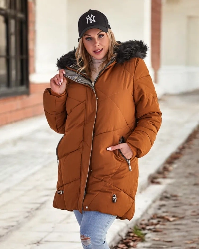 Royalfashion pruun naiste talvejope
