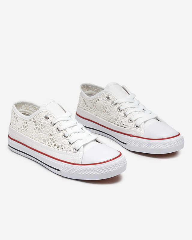 Белые женские ажурные кеды Tareni