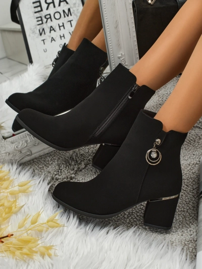 Women's Matte Block Heel Ankle Boots Vioi