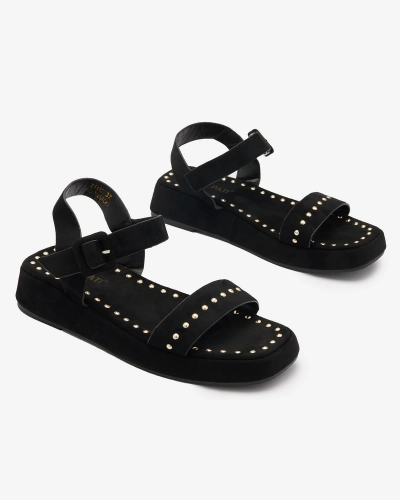 Black women's sandals with rhinestones Franssia - Footwear