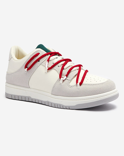 Valged ja hallid naiste sporditossud punaste pitsidega Olierinc - Jalatsid