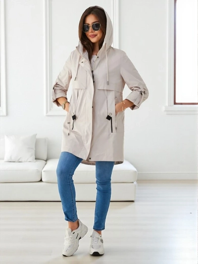 Royalfashion Women's long windbreaker jacket