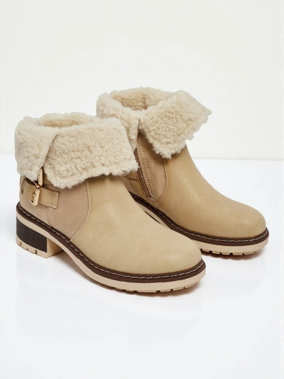 Kavira women's eco-leather ankle boots with fur