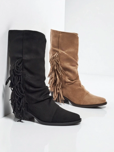 Women's heeled cowboy boots with tassels Selva
