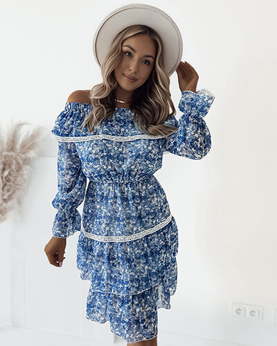 Royalfashion Naiste mini a'la hiszpana lilleline kleit