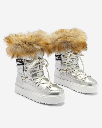 Women's silver lacquered snow boots Fursav - Footwear