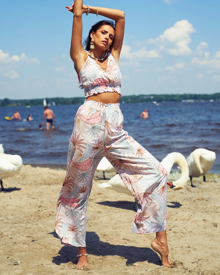 Royalfashion Patterned women's set in light pink